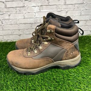 Timberland Women's 9.5 M Keele Ridge Mid Waterproof Hiking Boots Brown Leather